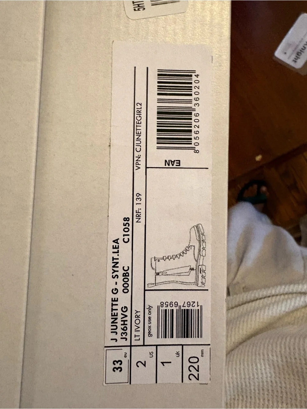 Geox Junette Lace-Up Combat Boot with Ribbon Tie